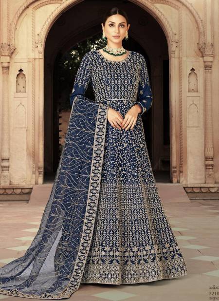 Blue Colour Hoor Bela New Latest Designer Wedding Wear Heavy Net Salwar Suit Collection 3210